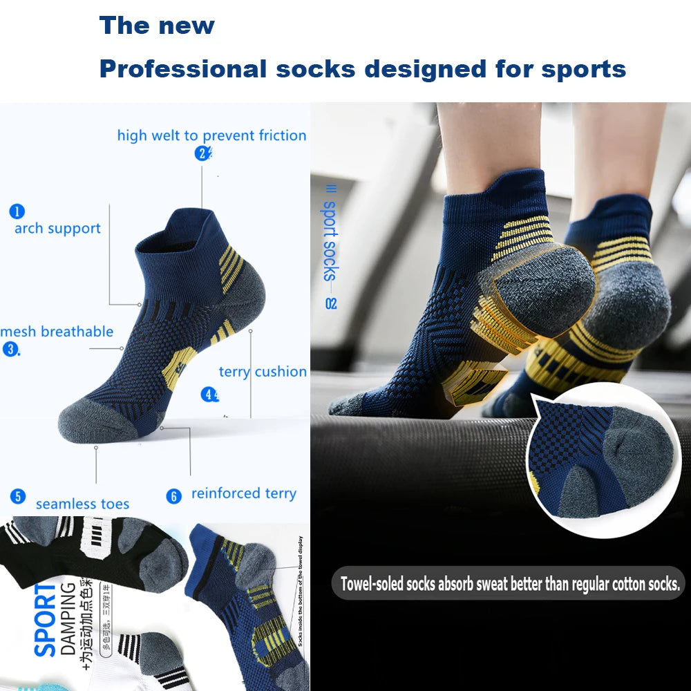Running Sports Socks Quick Drying Athletic Training 3-Pair