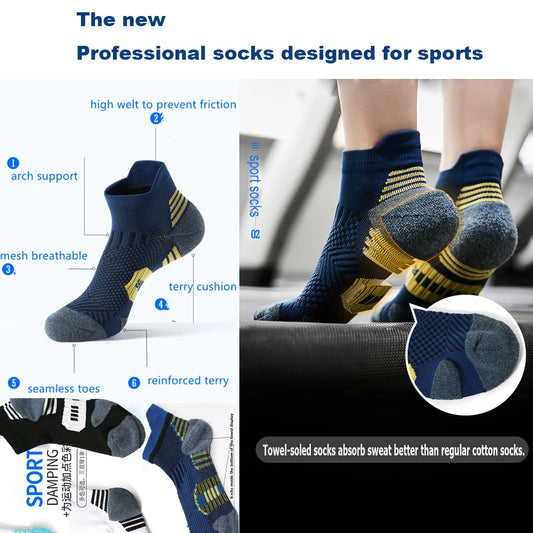Running Sports Socks Quick Drying Athletic Training 3-Pair