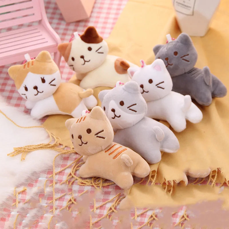 Plush Cat Keychain 12cm Cute Kitten Backpack Pendant Toy