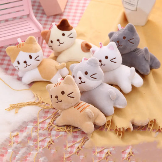 Plush Cat Keychain 12cm Cute Kitten Backpack Pendant Toy