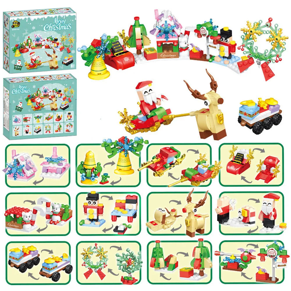 Christmas Building Blocks Set, Micro DIY Holiday Decoration Toy