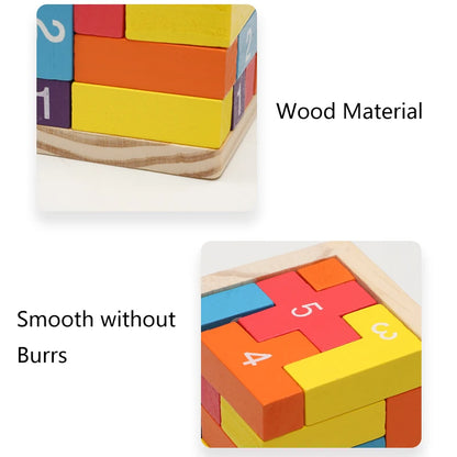 Wooden Puzzle Cube 3D Brain Teaser Game for Kids and Adults
