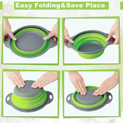 Collapsible Colander Foldable Kitchen Strainer & Drain Basket