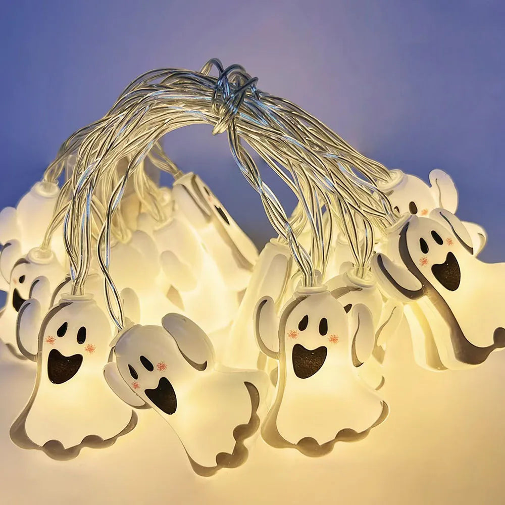 Halloween String Lights Pumpkin Ghost Spider Web Hanging Decor