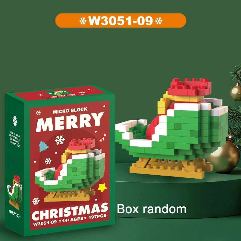 Christmas Building Blocks Set – Santa & Reindeer Micro Bricks