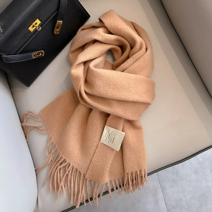 Wool Winter Scarf – 100% Wool Warm Solid Color Wrap