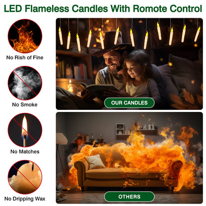 Halloween Floating Candles LED Hanging Decoration with Remote