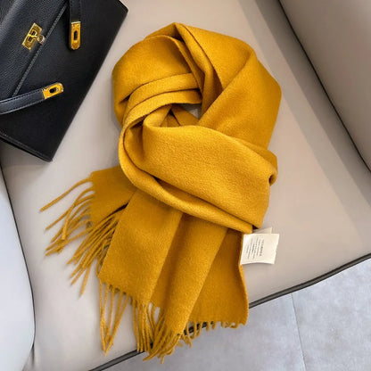 Wool Winter Scarf – 100% Wool Warm Solid Color Wrap