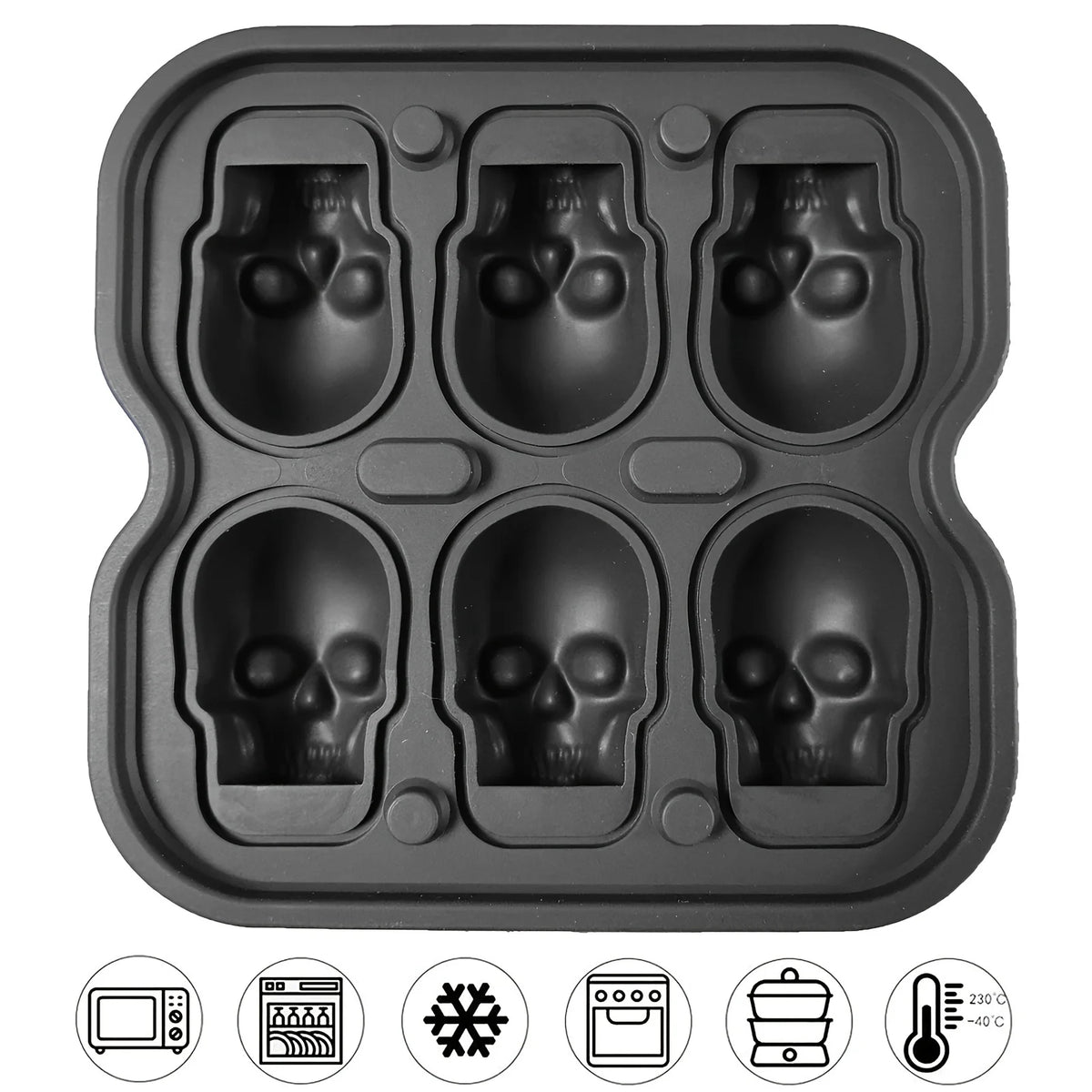Skull Ice Cube Mold, 3D Silicone Ice Ball Maker for Drinks