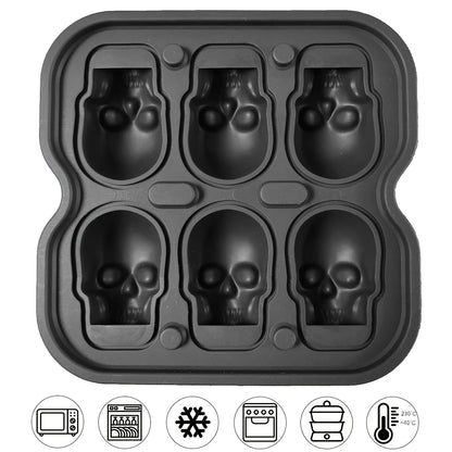 Skull Ice Cube Mold, 3D Silicone Ice Ball Maker for Drinks