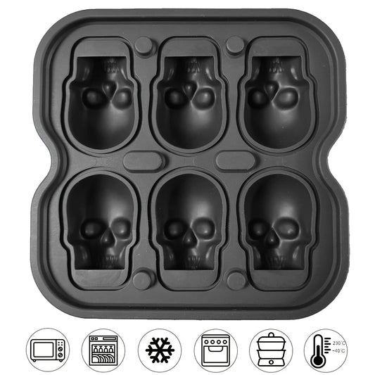 Skull Ice Cube Mold, 3D Silicone Ice Ball Maker for Drinks