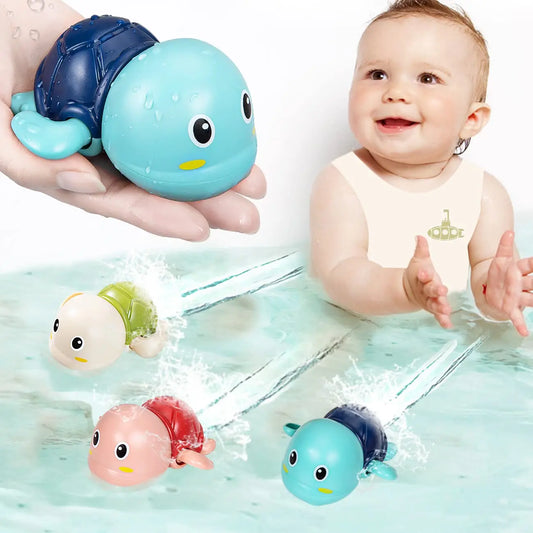 Baby Bath Toys Wind Up Swimming Turtle and Whale Water Toy