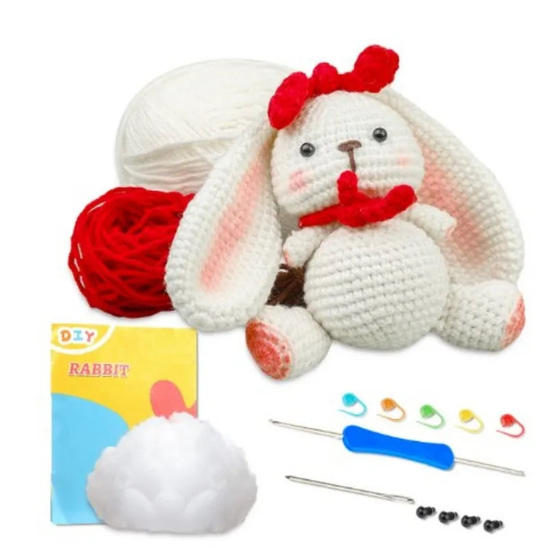 Crochet Kit for Beginners Animal DIY Craft Set with Yarn and Hooks