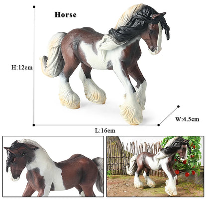 Horse Figurine, Realistic PVC Animal Model Toy for Kids