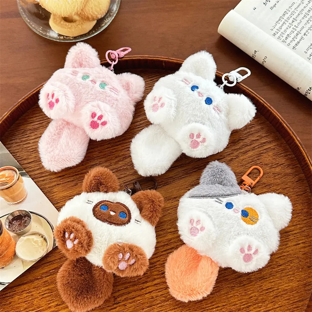Plush Cat Keychain Cute Cat Bag Charm for Backpacks