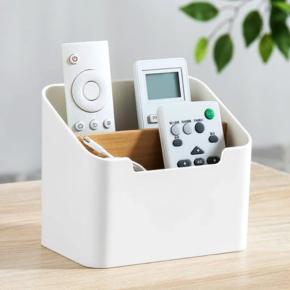 Remote Control Organizer with Tissue Holder & Desktop Storage