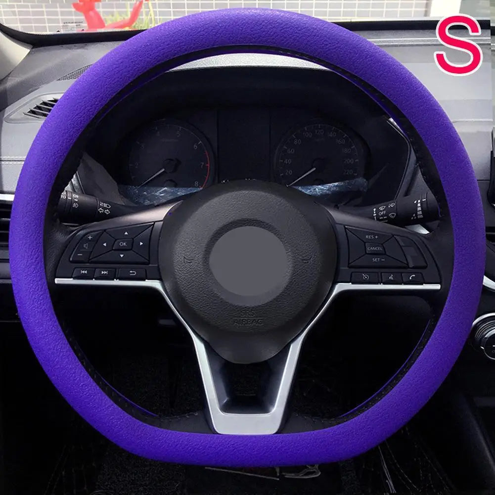 Silicone Steering Wheel Cover Universal Anti Slip Stretch Fit