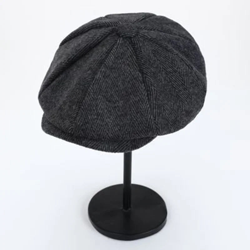 Newsboy Cap Plaid Octagonal Flat Cap for Men and Women