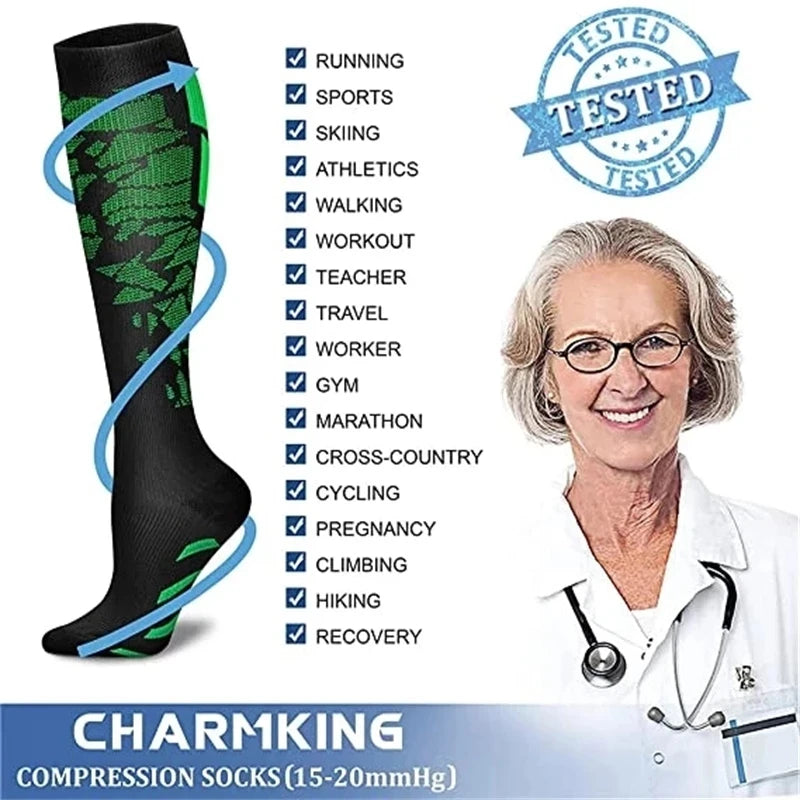 20-30 mmHg Compression Socks for Men and Women Travel Support