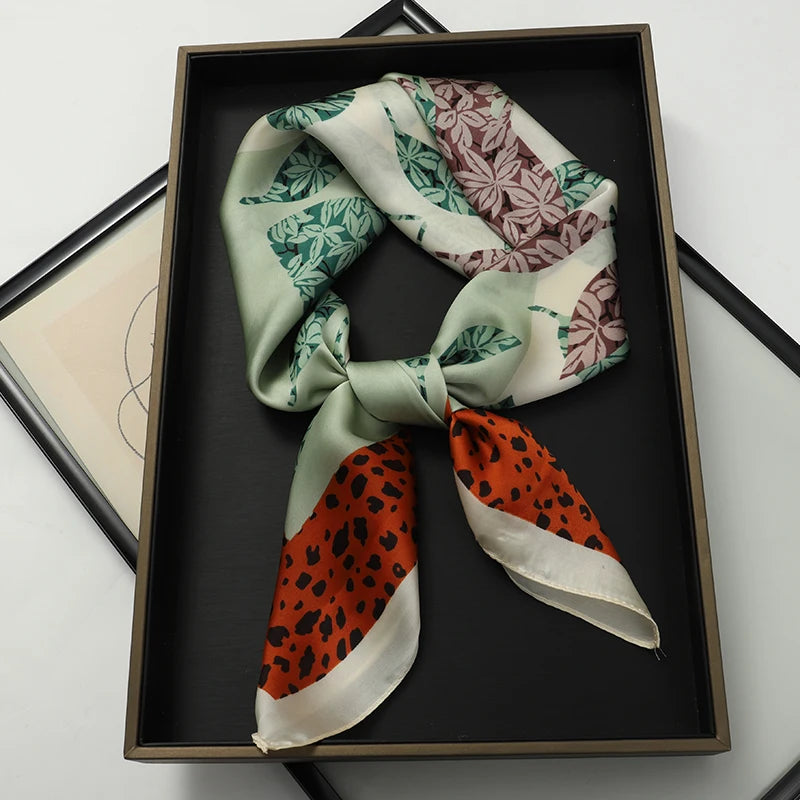 Women's Square Scarf 70x70cm Satin Print Wrap
