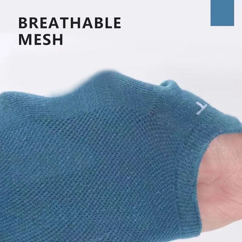Men's Ankle Socks Breathable Mesh Summer Sports Socks 5-Pair