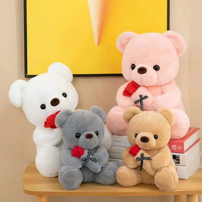 Rose Bear Plush, 25cm Romantic Bear Plush Gift