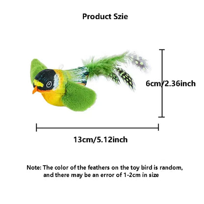 Interactive Cat Toy with Bird Sound and Elastic Hanging Rope