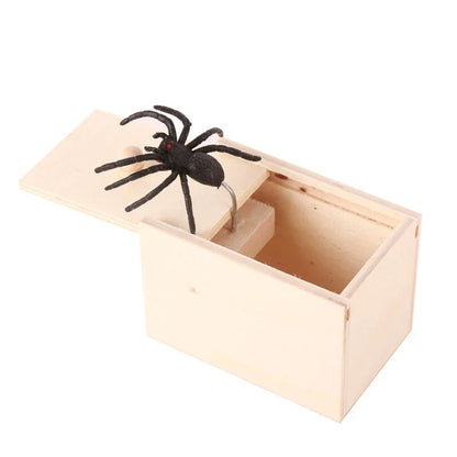 Spider Prank Toy with Wooden Box for Halloween Parties
