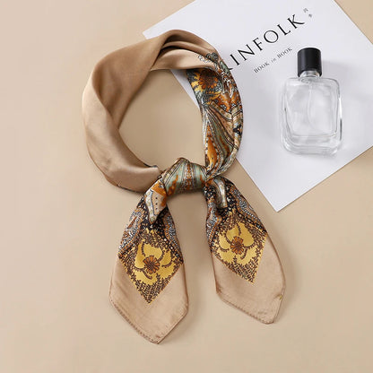 Women's Square Scarf 70x70cm Satin Print Wrap