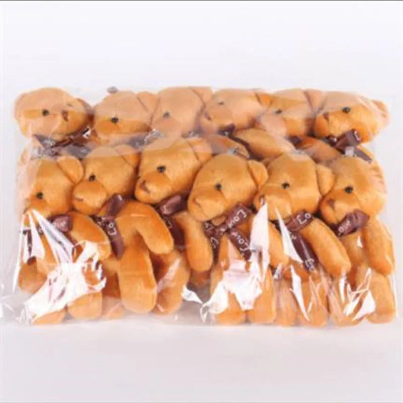 Mini Teddy Bear Keychain, Soft Plush Bag Charm, 12-Piece Set