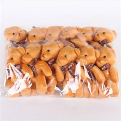 Mini Teddy Bear Keychain, Soft Plush Bag Charm, 12-Piece Set