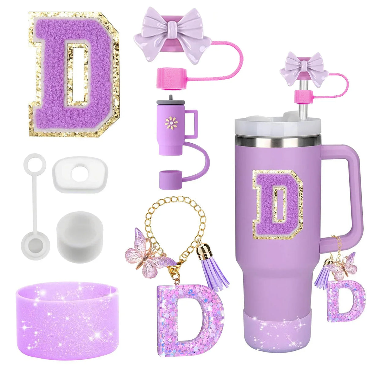Tumbler Accessories Set – 8PCS Silicone Straw & Cup Covers
