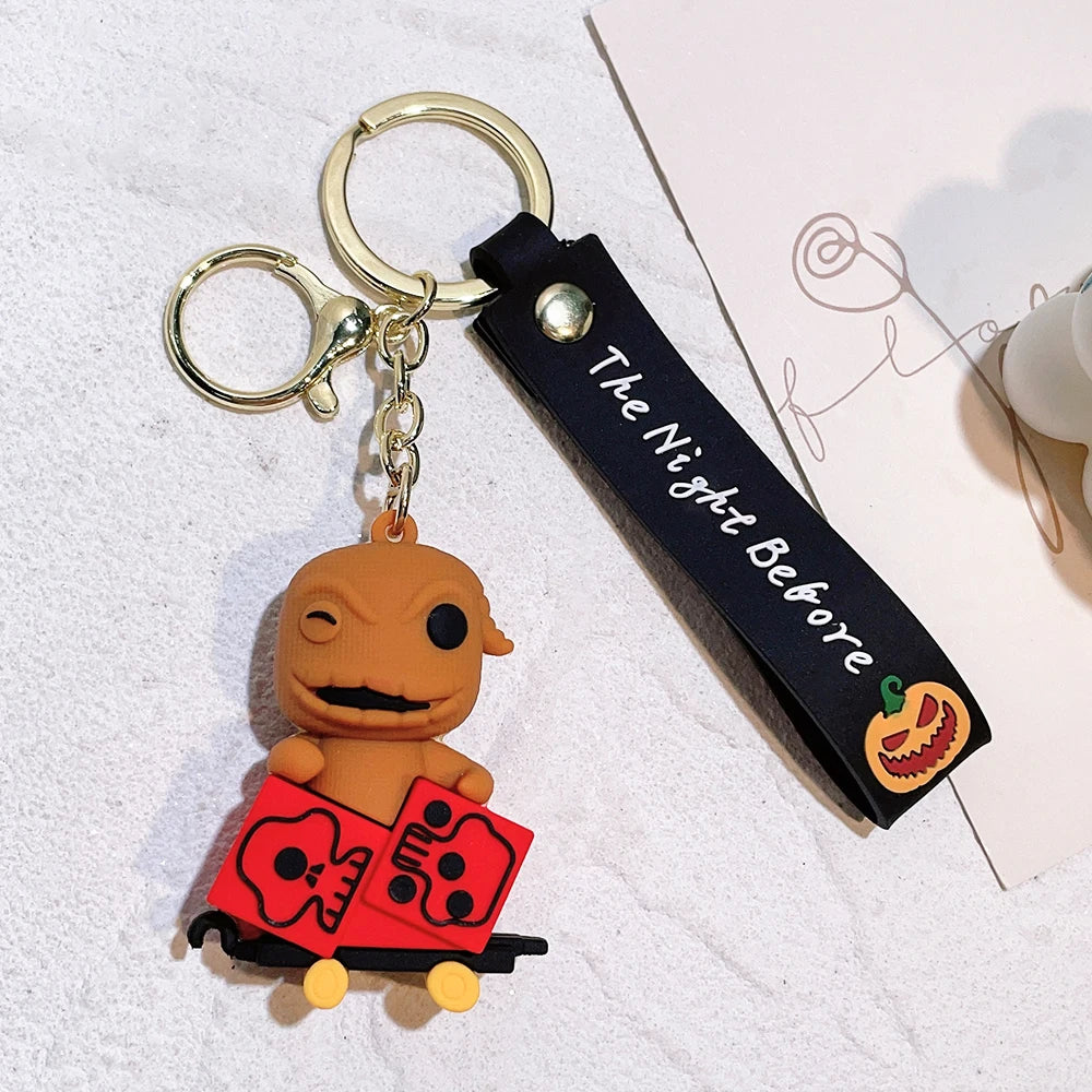 Halloween Keychain Silicone Cartoon Pendant for Backpack and Keys