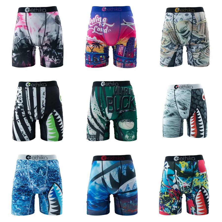Men's Boxer Shorts Breathable Printed Trunks S-3XL