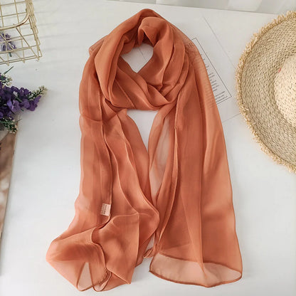 Chiffon Scarf for Women, Long Solid Color Summer Shawl