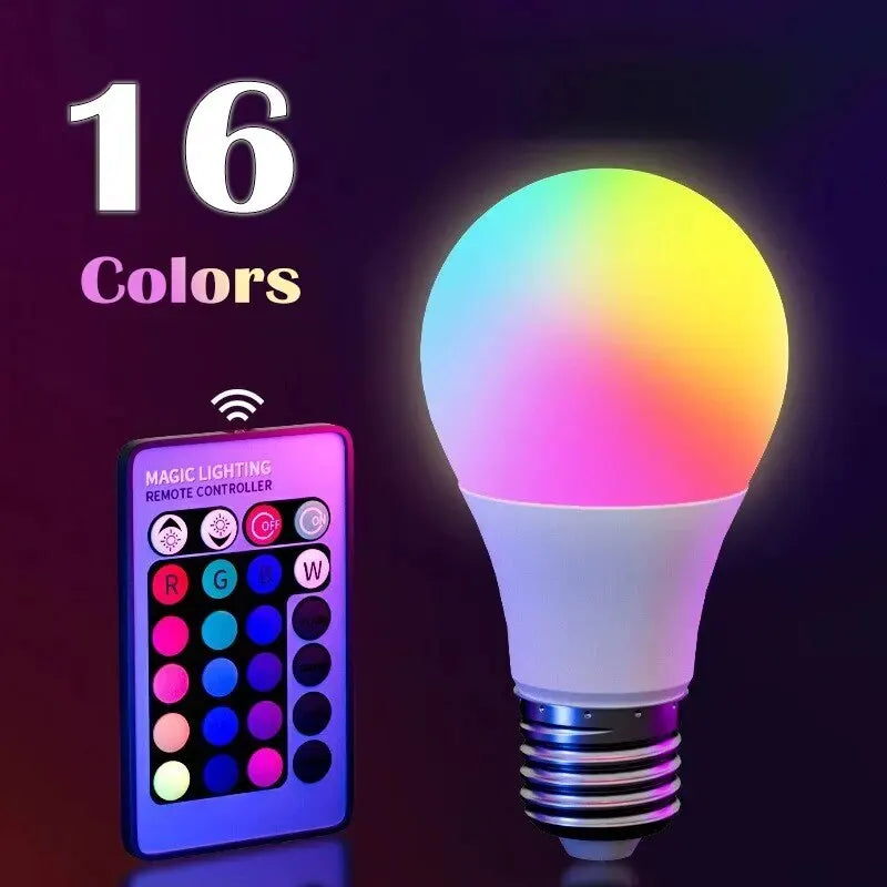 RGB LED Light Bulb E27 16 Color Dimmable with Remote Control