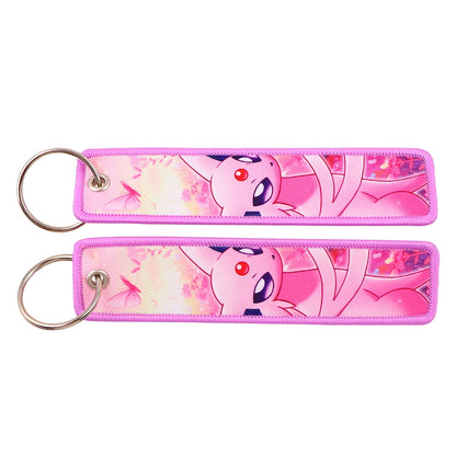 Embroidered Keychain Double-Sided Key Fob for Car & Motorcycle