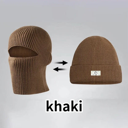 Winter Balaclava Hat 2-in-1 Knitted Face Mask Beanie