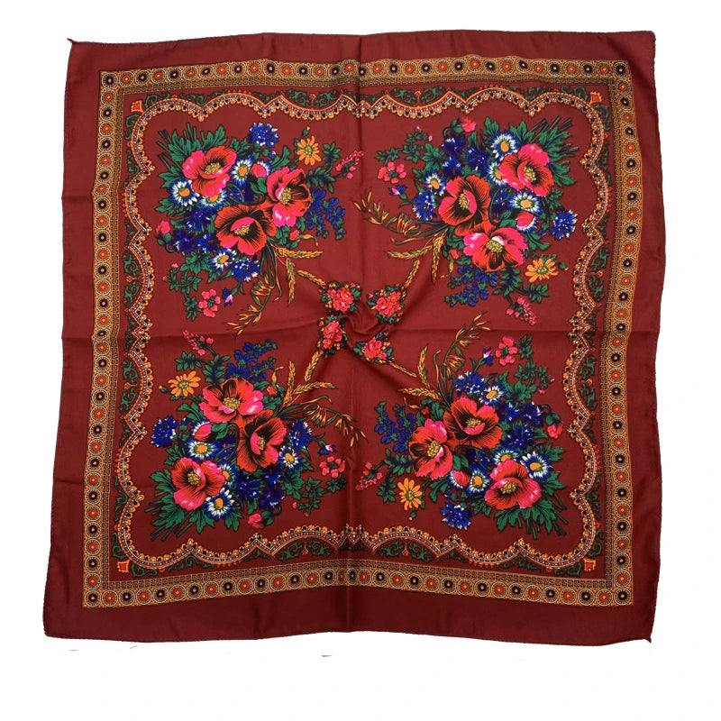 Women's Square Scarf, 70×70cm Printed Head Scarf and Bandana
