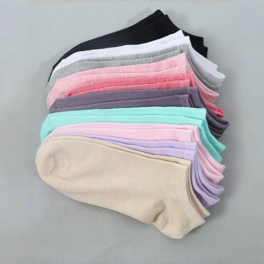 Women Men Matching Socks, Black Grey Casual Low Cut Pairs