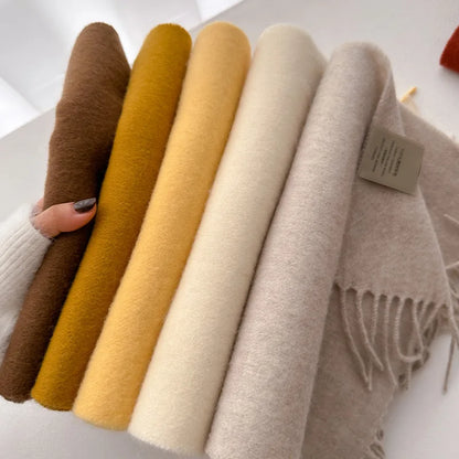 Wool Winter Scarf – 100% Wool Warm Solid Color Wrap
