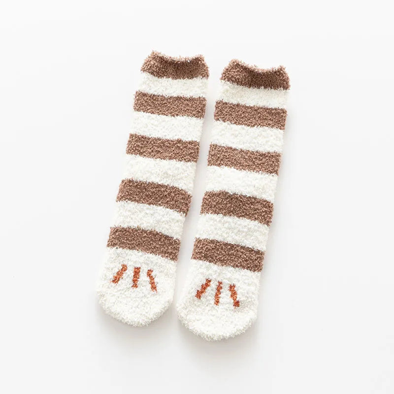 Women's Winter Socks Coral Velvet Warm Fuzzy Floor Socks 2-Pair