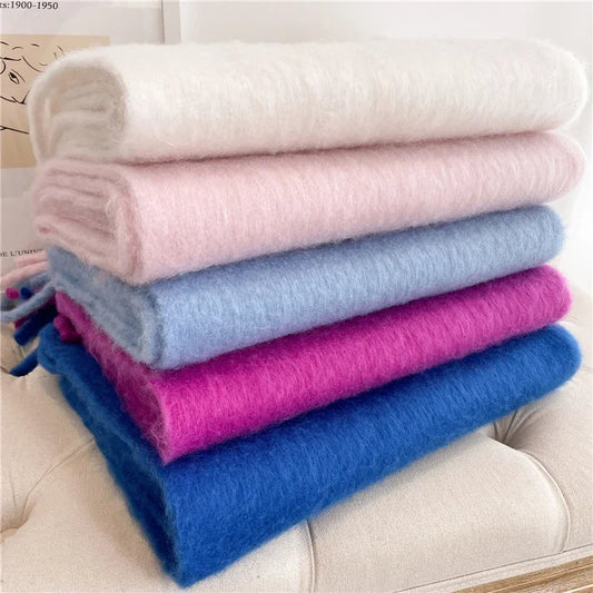 Women's Winter Scarf Warm Pashmina Blanket Wrap with Tassels