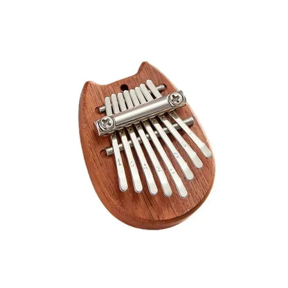 Mini Kalimba 8 Key Wooden Thumb Piano with Pendant Chain