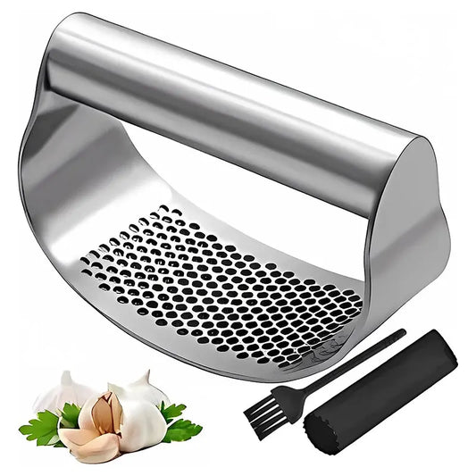 Stainless Steel Garlic Press – Manual Garlic & Ginger Crusher
