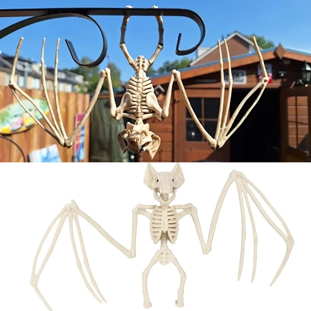 Halloween Bat Skeleton, Creepy Plastic Skeleton Decoration