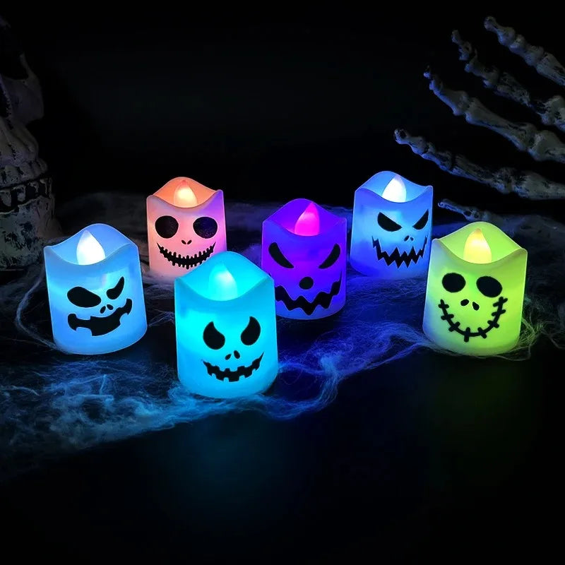 Halloween LED Candle Light 6PCS Ghost Pumpkin Party Decoration