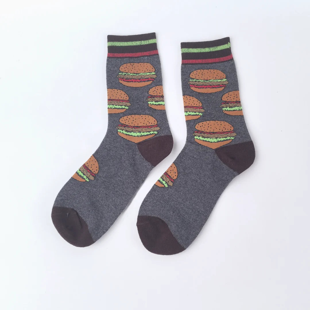 Funny Socks Unisex Tomato Ketchup & French Fry Mid-Calf Pair