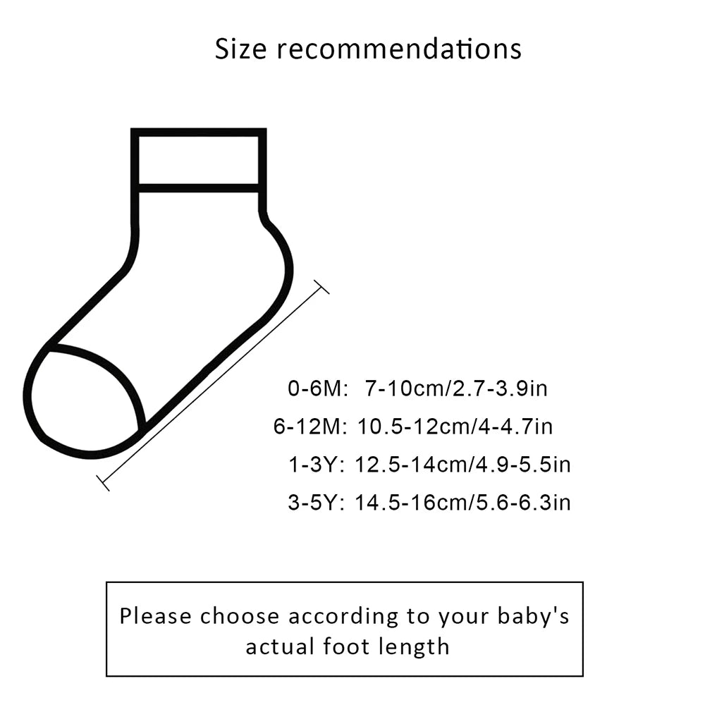 Baby Socks 5/10 Pairs, Soft Breathable Toddler Bear Pattern