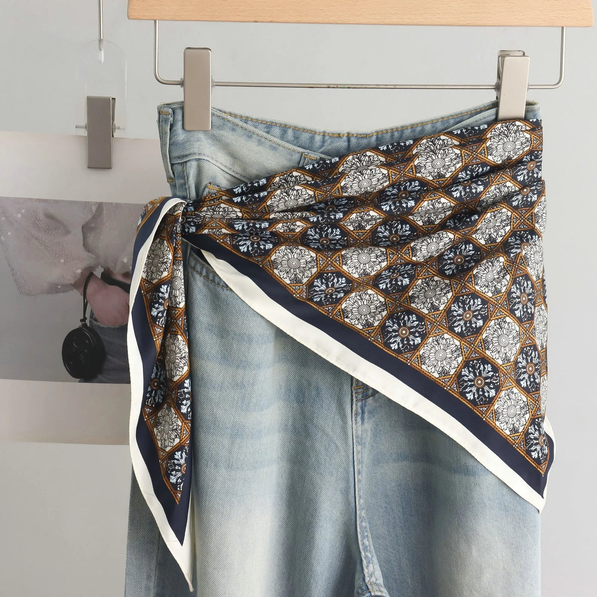 Women’s Scarf Triangular Tie Dye Head Scarf for Spring